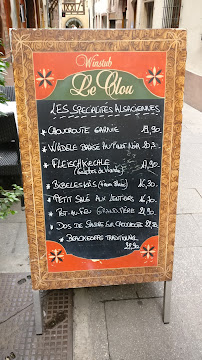 Winstub le Clou à Strasbourg menu