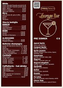 Carte du Pregi lounge Bar à Bovisio-Masciago