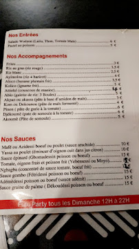 Carte du Woezon Restaurant à Toulouse