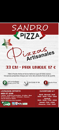 Pizzeria Sandro Pizza à Loyettes (la carte)