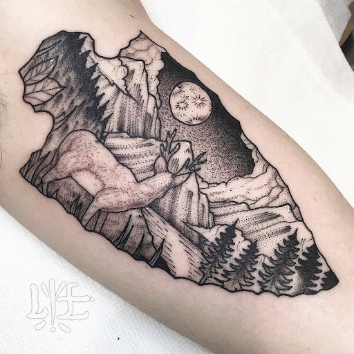 Explore shield tattoo ideas, creative tattoo ideas in South Lake Tahoe, available at Lake Monster Tattoo