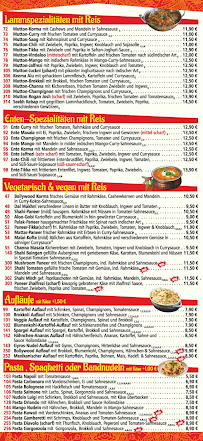 Menu du Bollywood Pizza à Forst