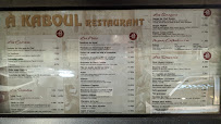 Menu / carte de Restaurant A Kaboul à Alençon