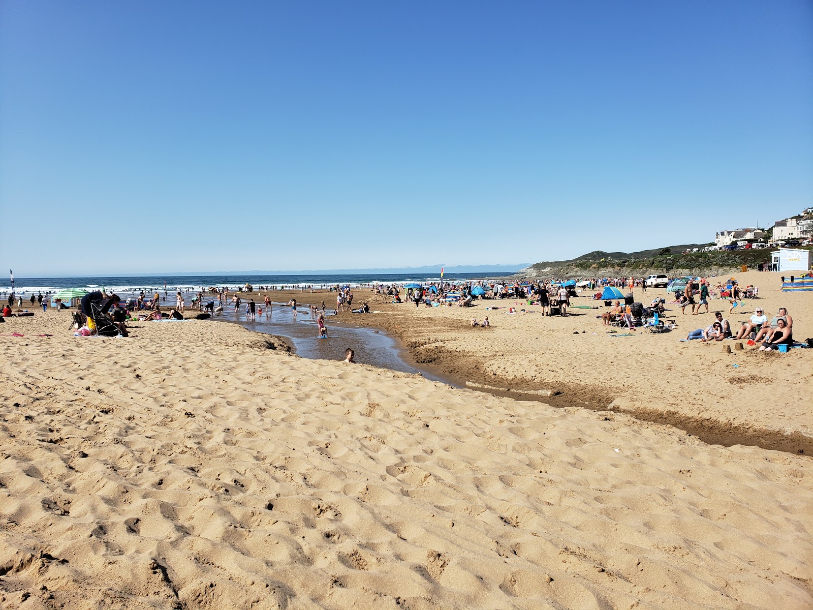 Foto van Woolacombe Beach en de nederzetting