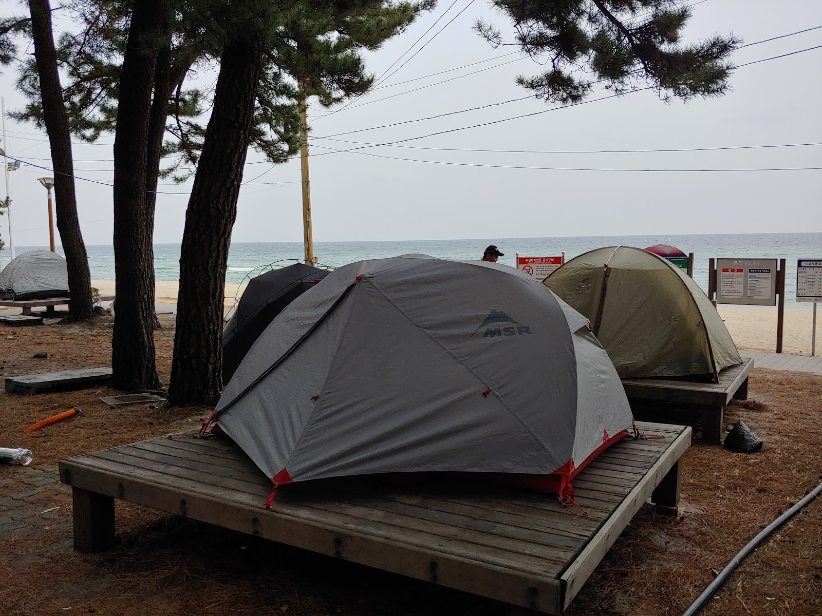 Photo of Deungmyeong Beach and the settlement