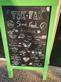 Carte du Tak-Tak Street Food à La Rochelle