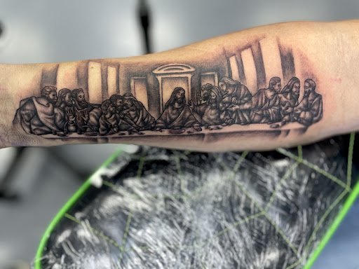 Explore biceps tattoo ideas, creative tattoo ideas in Meridian, available at Creative Pain Tattoo Studio