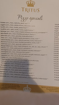 Menu / carte de Tritus à Sassari