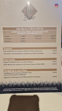 Carte du Tito Bistrot - Il maso dello speck à Loppio