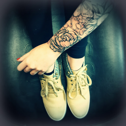 Explore puppy tattoo ideas, creative tattoo ideas in Hood River, available at Hood River Tattoo