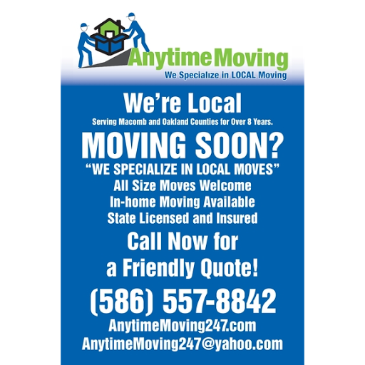 Moving and Storage Service «Anytime Moving LLC», reviews and photos, 16730 E 13 Mile Rd, Roseville, MI 48066, USA