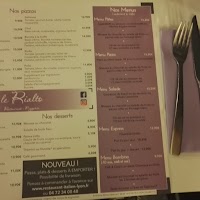 Restaurant italien Le Rialto à Lyon (le menu)