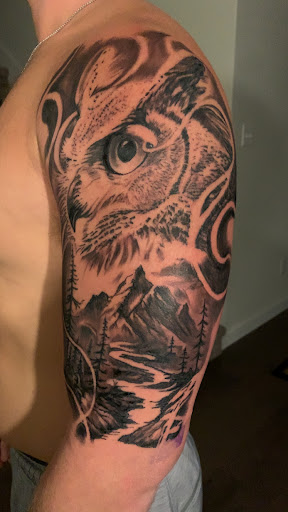 Explore vertical tattoo ideas, creative tattoo ideas in Austin, available at Lost Edge Tattoo
