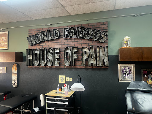 Explore skull neck tattoo ideas, creative tattoo ideas in El Paso, available at House of Pain Tattoo & Body Piercing Studios