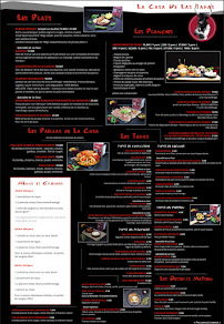 Menu du La Casa de Las Tapas à Évreux