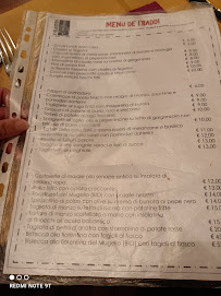 Restaurant Trattoria I'raddi à Florence (le menu)