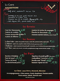 Restaurant français Au Bon Coin Batignolles à Paris (le menu)