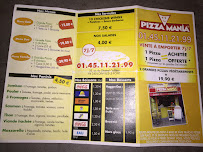 Menu du Pizza Mania à Joinville-le-Pont