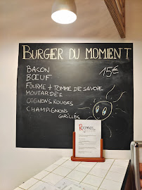 Restaurant de hamburgers Roomies BONNE NOUVELLE à Paris (le menu)