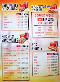 Menu du Panorama Fast Food à Tours