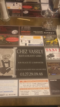 Menu / carte de Chez Vassily à Quarouble