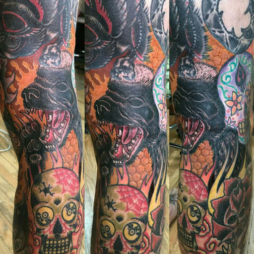 Explore joker card tattoo ideas, creative tattoo ideas in Columbus, available at Sweet Baby Octane