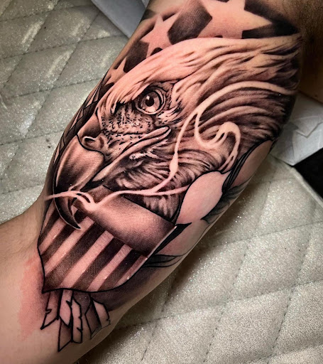 Explore fishnet tattoo ideas, creative tattoo ideas in Midlothian, available at Ink and Iron Studios