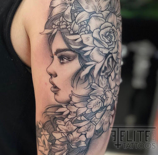 Explore black tattoo ideas for women, creative tattoo ideas in Myrtle Beach, available at Elite Ink Tattoos of Myrtle Beach
