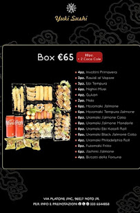 Carte du Yuki Sushi Noto à Noto