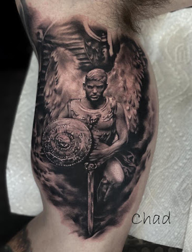 Explore dystopian tattoo ideas, creative tattoo ideas in Sanford, available at Venom Ink Tattoo