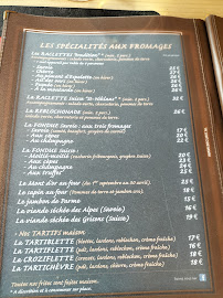 Menu / carte de La Table à Raclette à Saint-Julien-en-Genevois