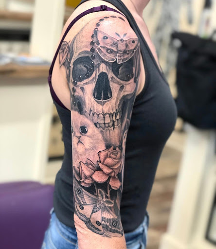 Explore family tattoo ideas for guys on arm, creative tattoo ideas in Arabi, available at Hidden Dimension Studio