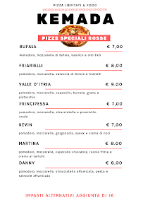 Kemada - Pizza Lievitati & Food à Bari carte