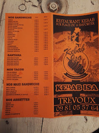 Carte du KEBAB ISA à Trévoux