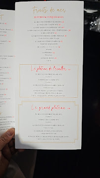 Menu du Chez Francis à Paris