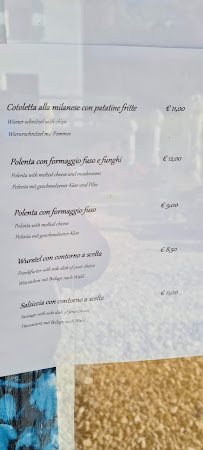 Menu du Ristorante bar stella alpina à San Giovanni di Fassa