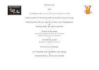 Carte du Toit Pour Toi, Restaurant Christine et Didier Cozzolino à Orcet