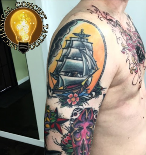 Explore inner arm tattoo ideas for guys, creative tattoo ideas in Huntington Beach, available at Mechanical Concept Tattoo