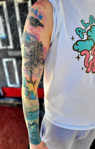 Explore shoe tattoo ideas, creative tattoo ideas in Benton, available at Spectrum Tattoo