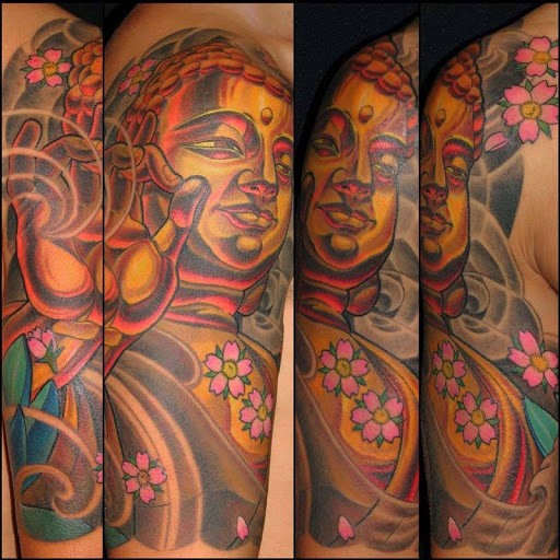 Explore colour tattoo sleeve ideas, creative tattoo ideas in San Diego, available at Remington Tattoo Parlor