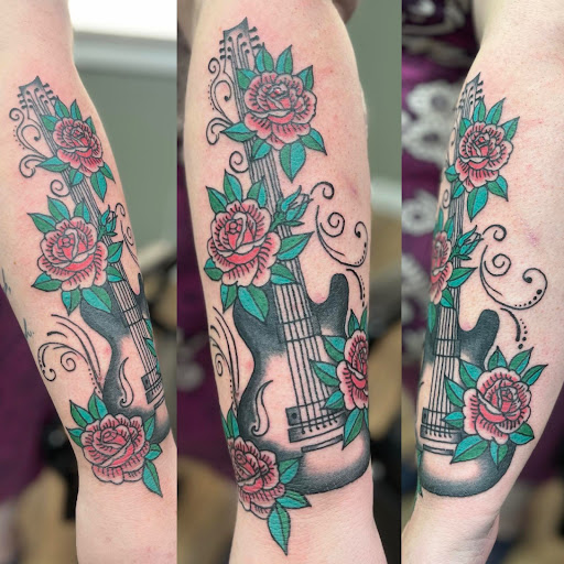 Explore dystopian tattoo ideas, creative tattoo ideas in Vincennes, available at Silver Owl Tattoo