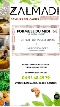 Menu / carte de O’Zalmadi - Restaurant/traiteur à Cannes