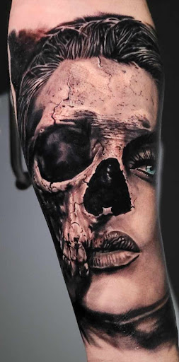 Explore love hate tattoo ideas, creative tattoo ideas in Columbia, available at Black Widow Tattoo