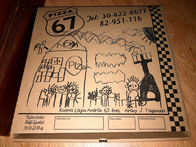 Nyitvatartás: Pizza 67