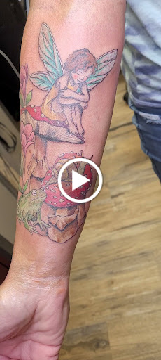 Explore thigh tattoo idea, creative tattoo ideas in Middletown, available at No Mans Land Tattoo Parlor