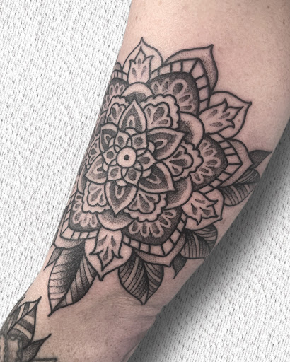 Explore neck tattoo idea men, creative tattoo ideas in Johnson City, available at Gold Cross Tattoo Co.