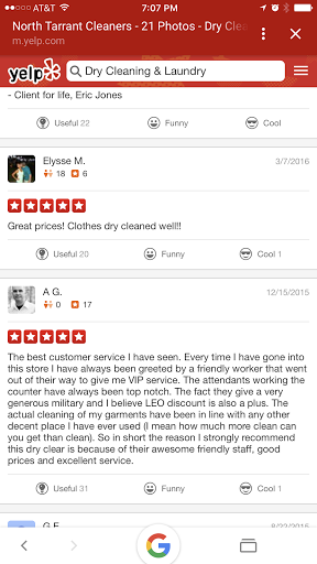 Dry Cleaner «North Tarrant Cleaners», reviews and photos, 5500 N Tarrant Pkwy #100, Fort Worth, TX 76244, USA