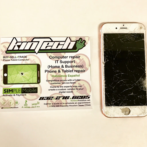 Electronics Repair Shop «Kintech Phone Repair / Cyber Lounge / Computer Support», reviews and photos, 17452 Northwest Fwy, Houston, TX 77040, USA