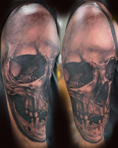 Explore forehead tattoo ideas, creative tattoo ideas in Bainbridge, available at Bainbridge Tattoo Company