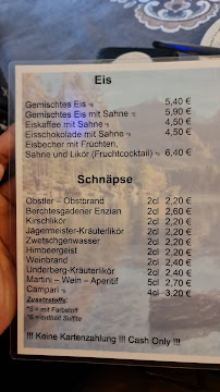 Menu / carte de Café Gelfart à Ramsau bei Berchtesgaden